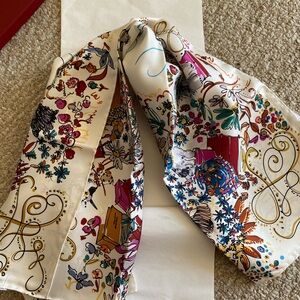 Salvatore Ferragamo Multicolor Floral Print Silk Bandana